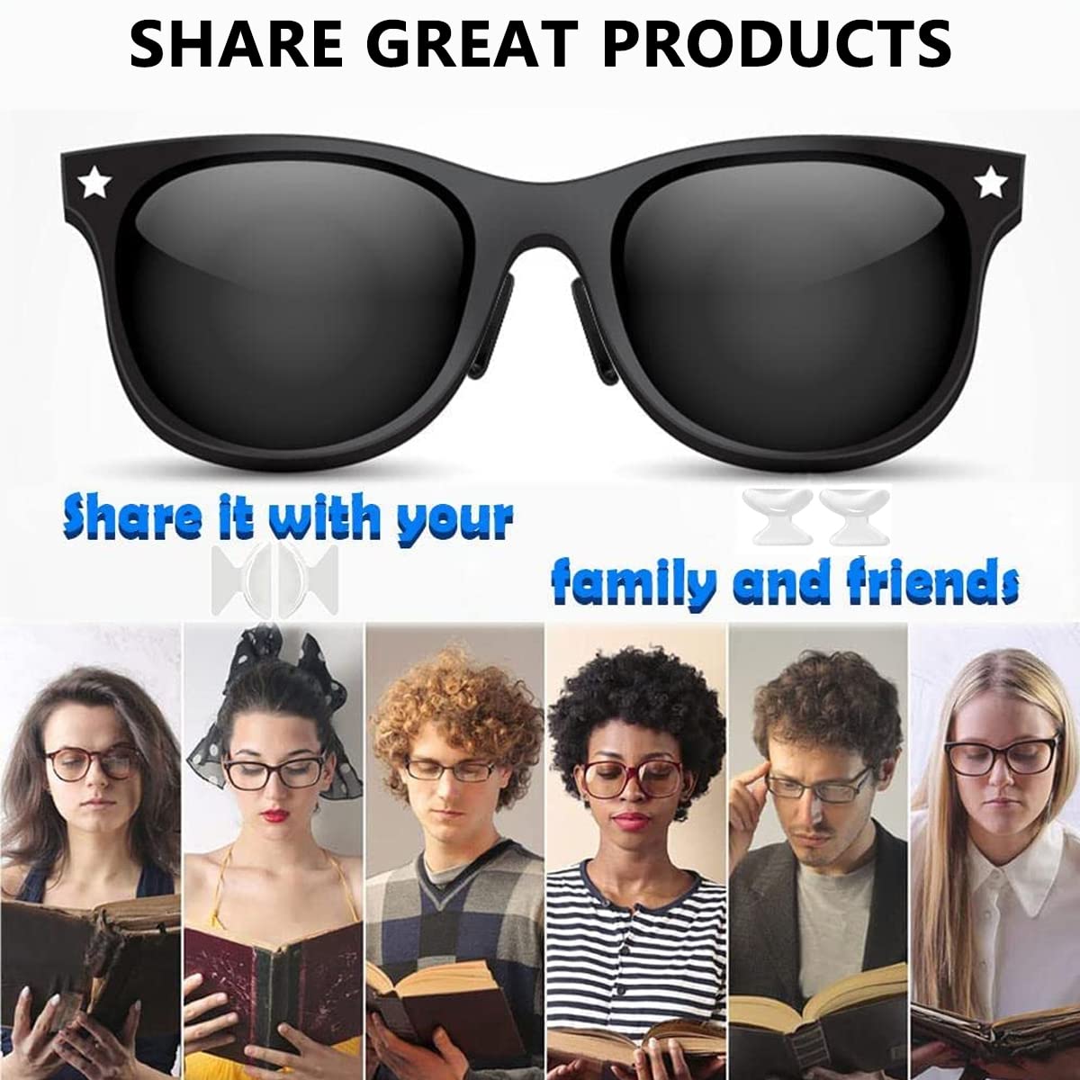 MAYCREATE 12 Pairs Eyeglass Nose Pads, Anti-Slip Silicone Glasses Nose Support Pads Replacement, Anti-Slip Air Chamber Nose Pads for Full Plastic Frames, White MAYCREATE 12 Pairs Eyeglass Nose Pads, Anti-Slip Silicone Glasses Nose Support Pads Replacement, Anti-Slip Air Chamber Nose Pads for Full Plastic Frames, White